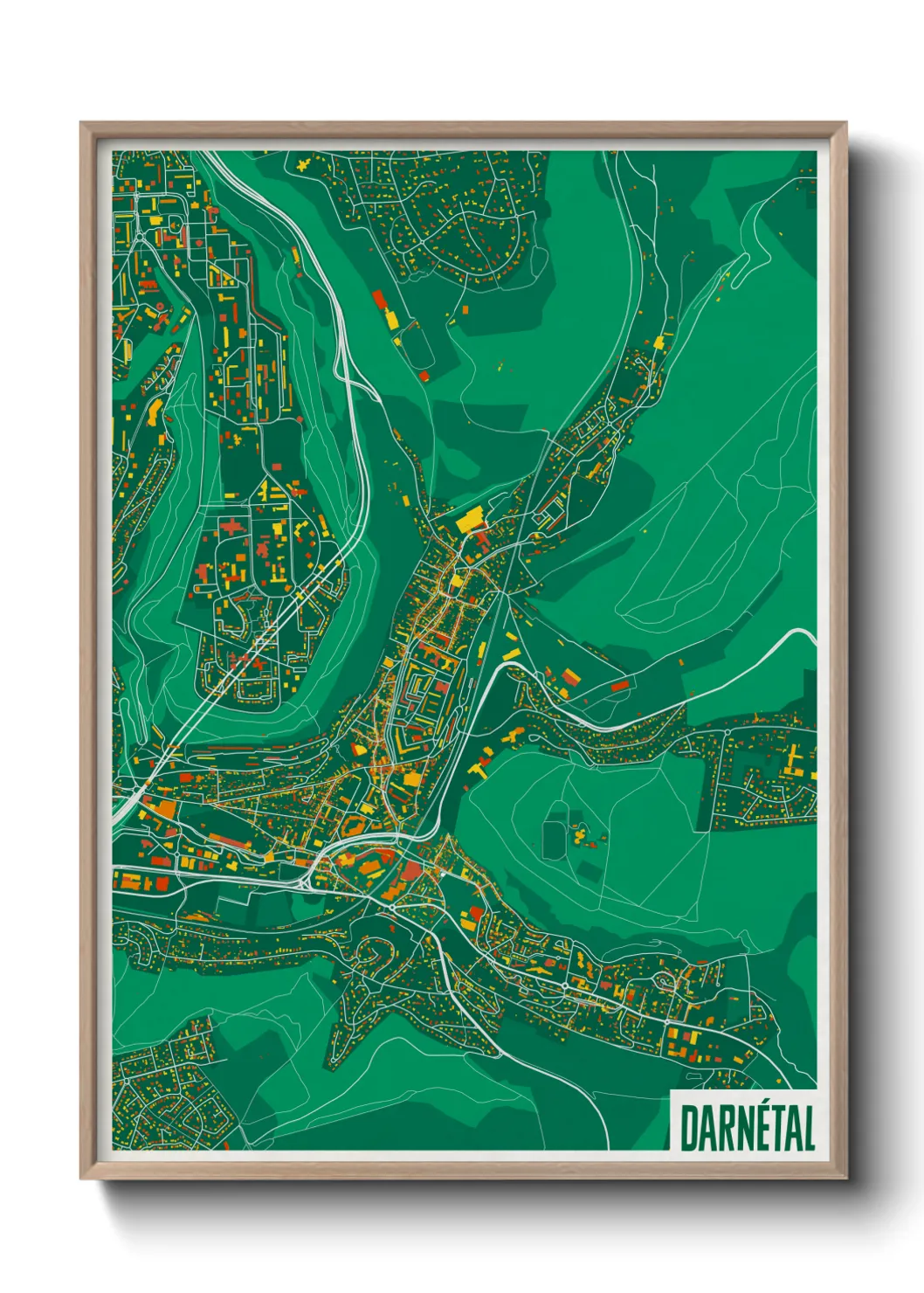 Une affiche de carte sur Darnétal