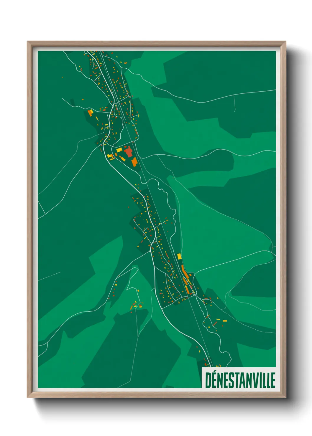 Une affiche de carte sur Dénestanville