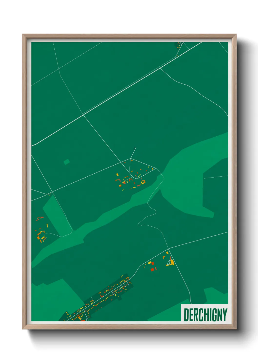 Une affiche de carte sur Derchigny