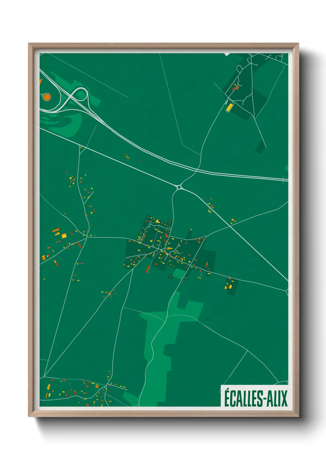 Une affiche de carte sur Écalles-Alix
