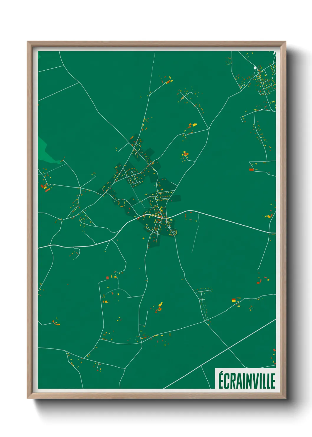 Une affiche de carte sur Écrainville