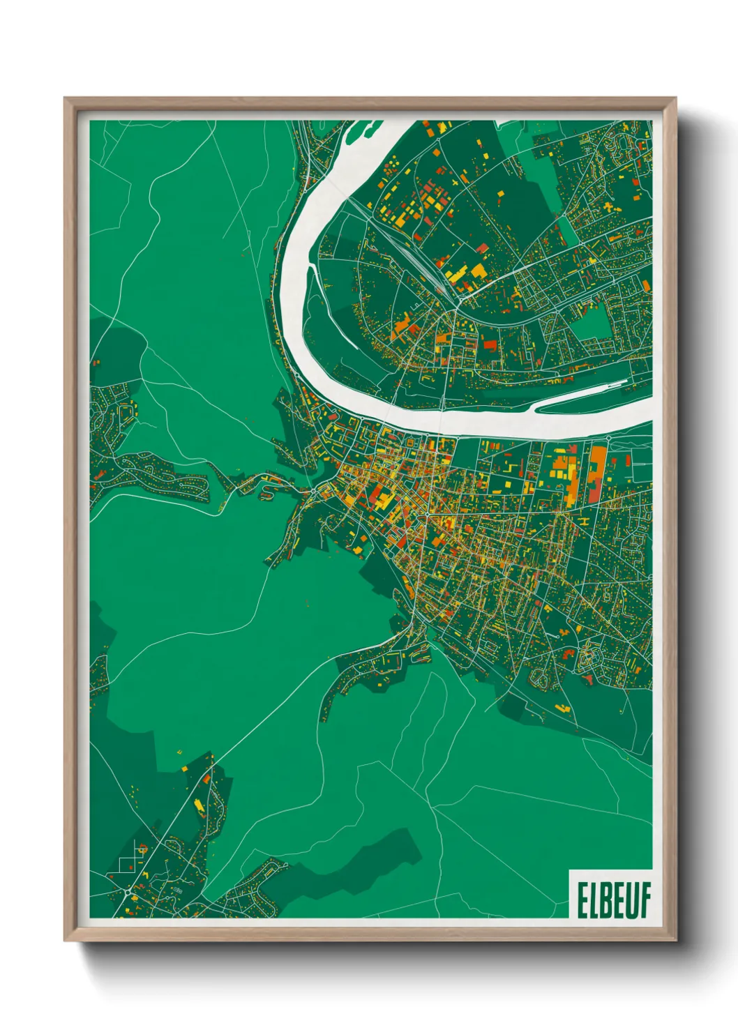 Une affiche de carte sur Elbeuf