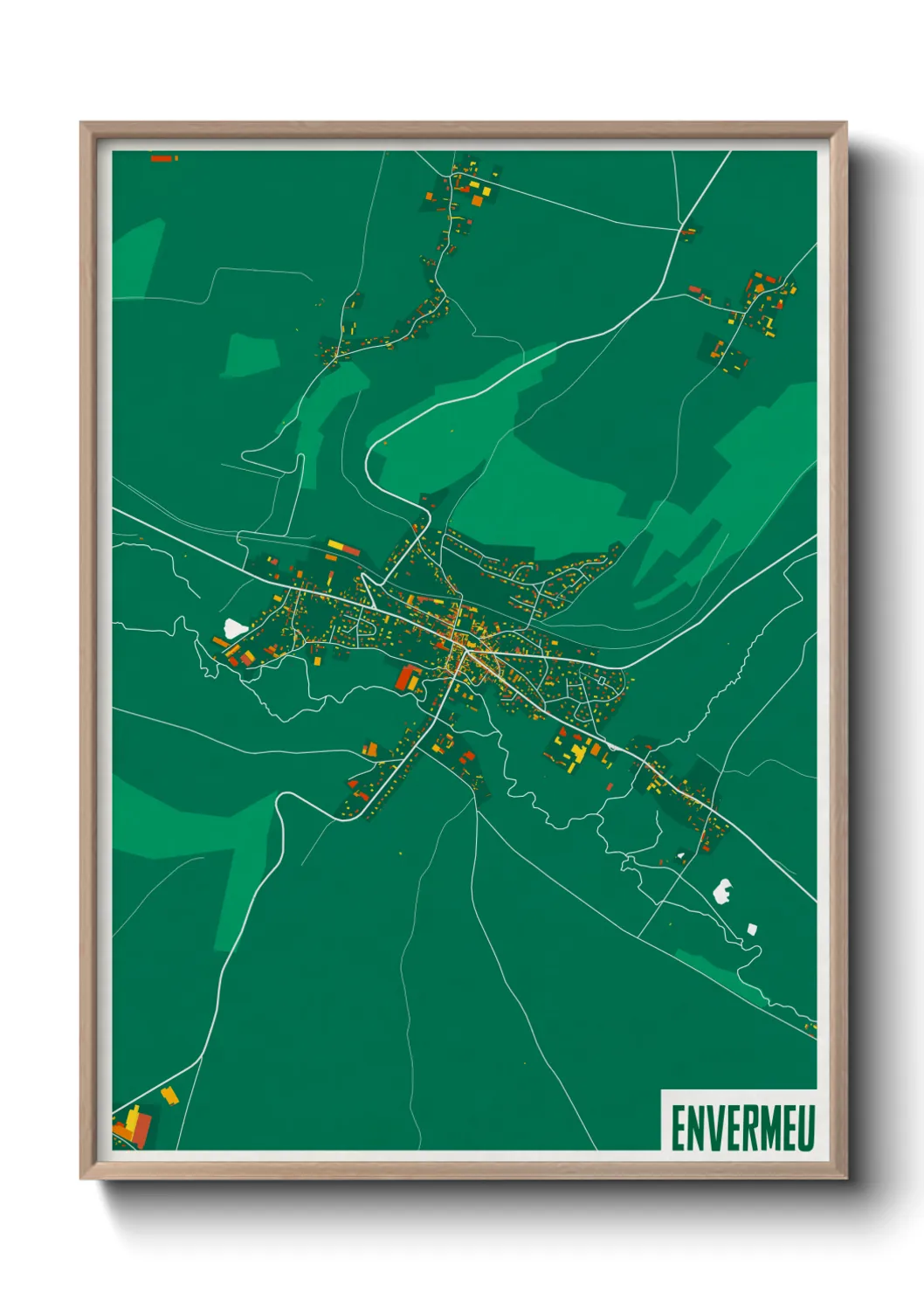 Une affiche de carte sur Envermeu