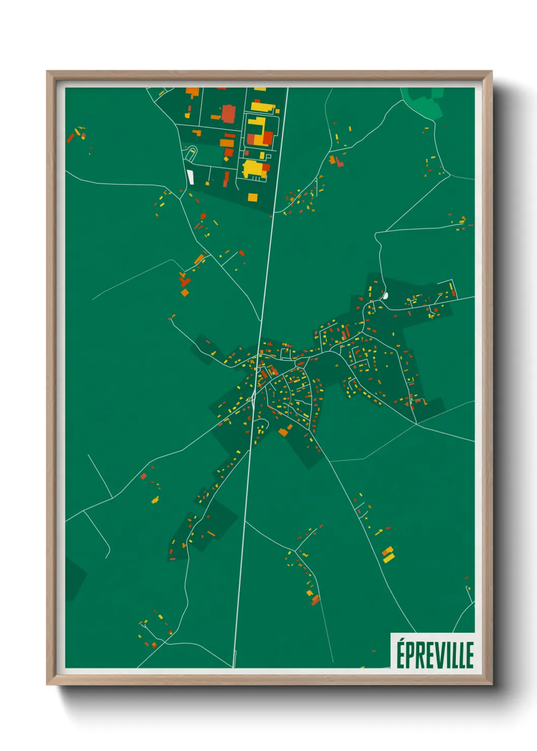 Une affiche de carte sur Épreville