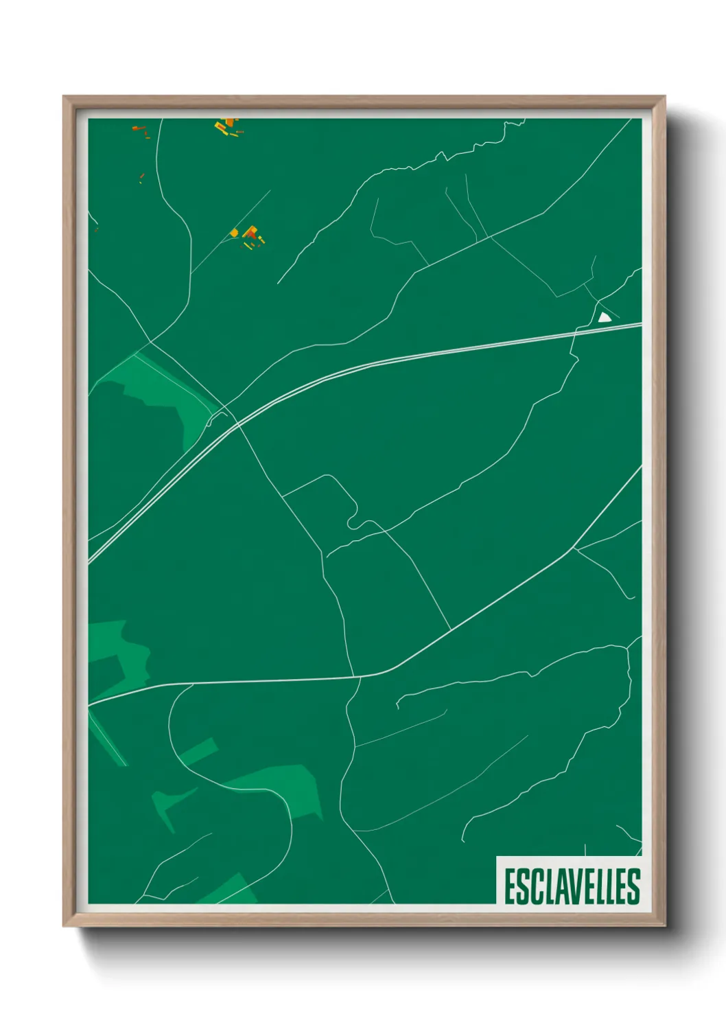 Une affiche de carte sur Esclavelles