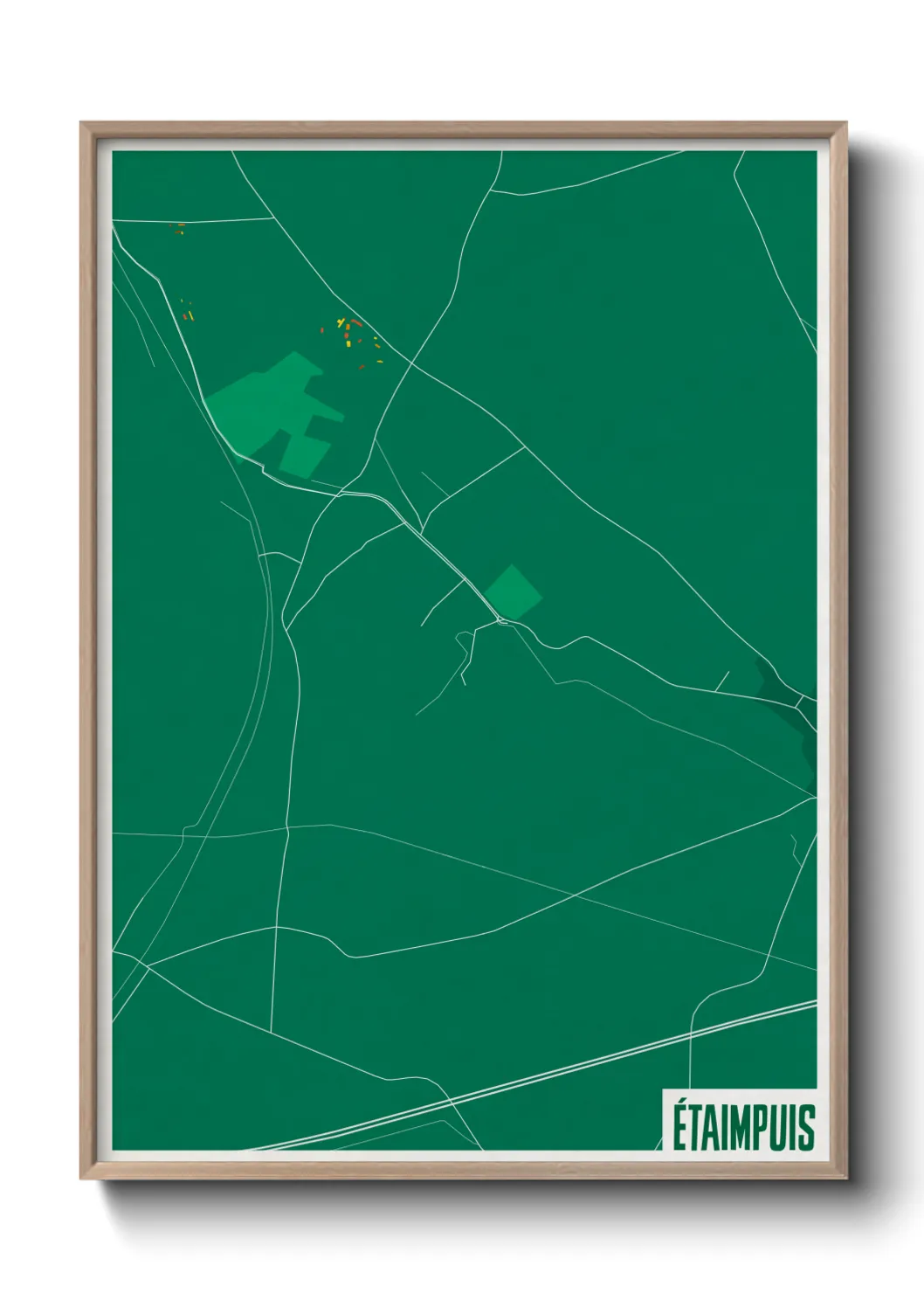 Une affiche de carte sur Étaimpuis