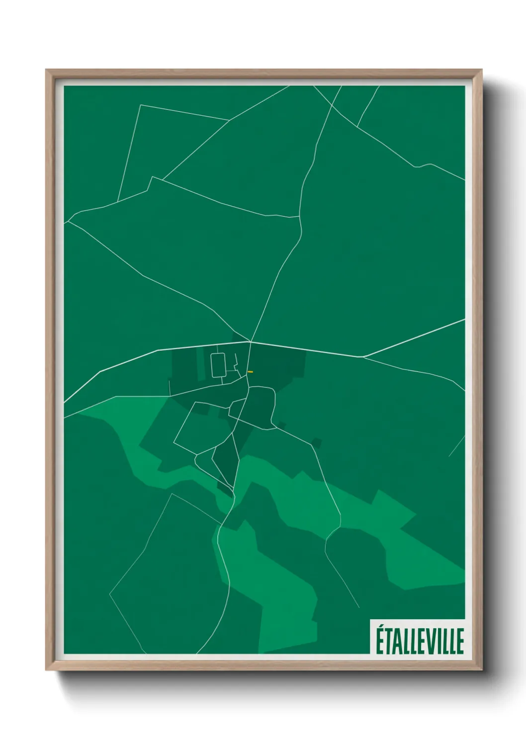 Une affiche de carte sur Étalleville