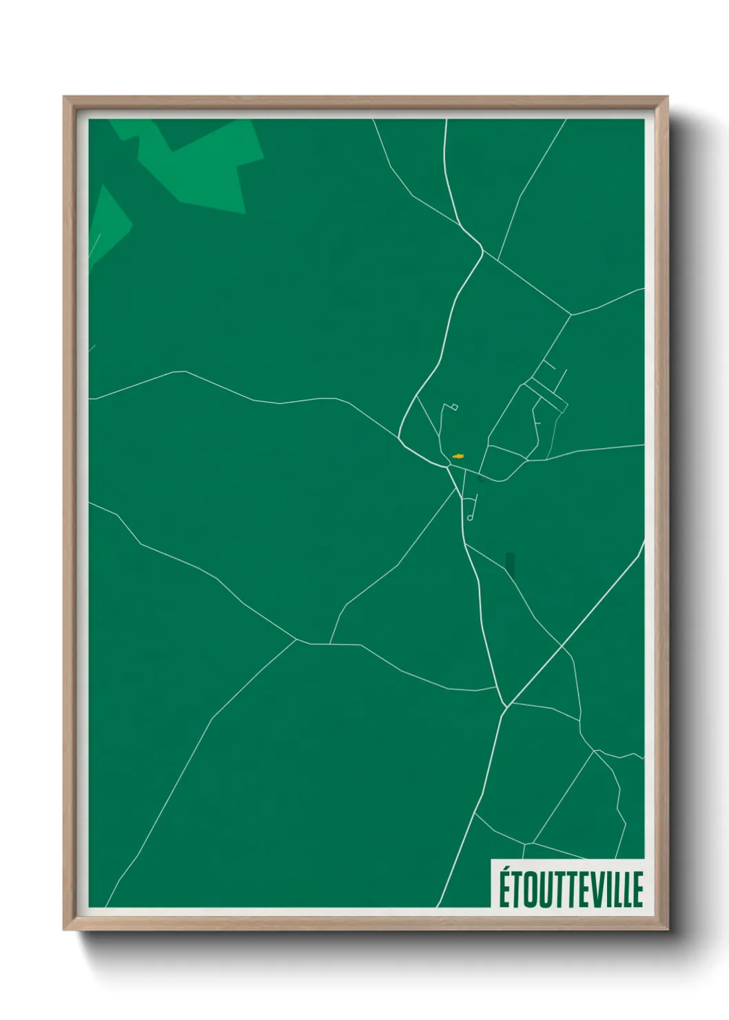 Une affiche de carte sur Étoutteville