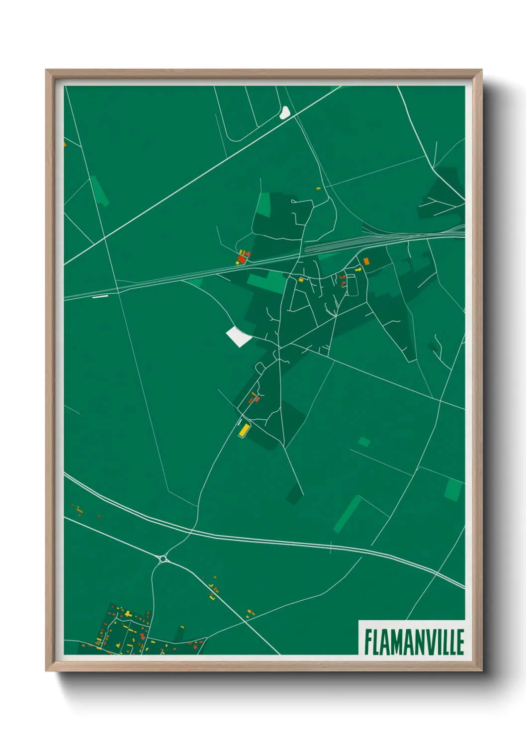 Une affiche de carte sur Flamanville