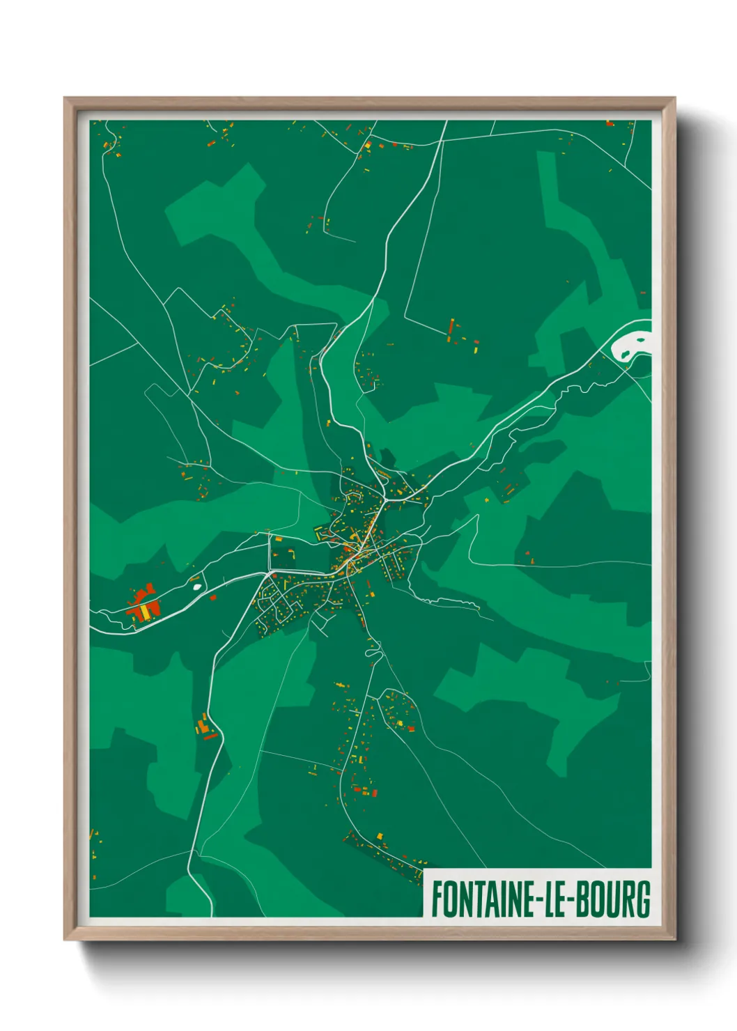 Une affiche de carte sur Fontaine-le-Bourg