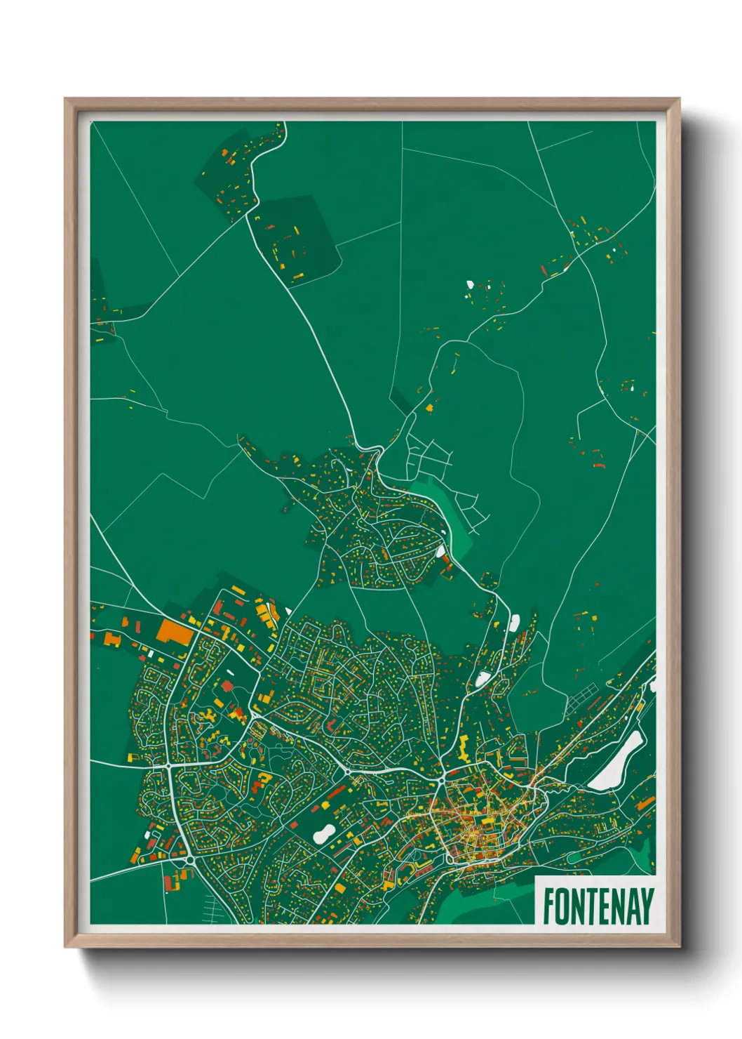 Une affiche de carte sur Fontenay