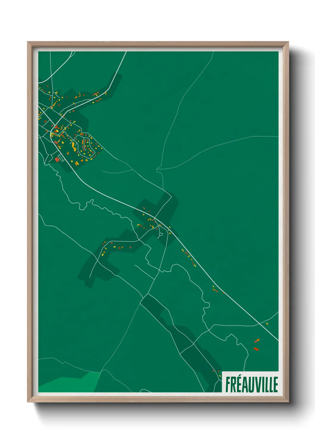 Une affiche de carte sur Fréauville