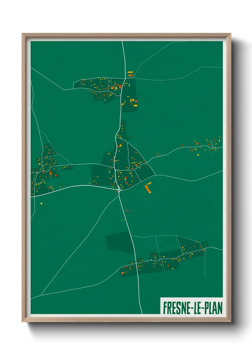 Une affiche de carte sur Fresne-le-Plan