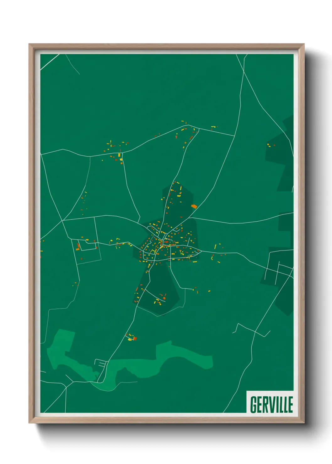 Une affiche de carte sur Gerville