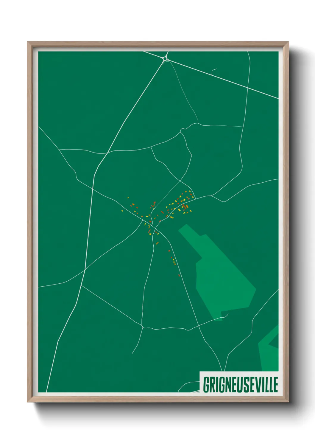 Une affiche de carte sur Grigneuseville