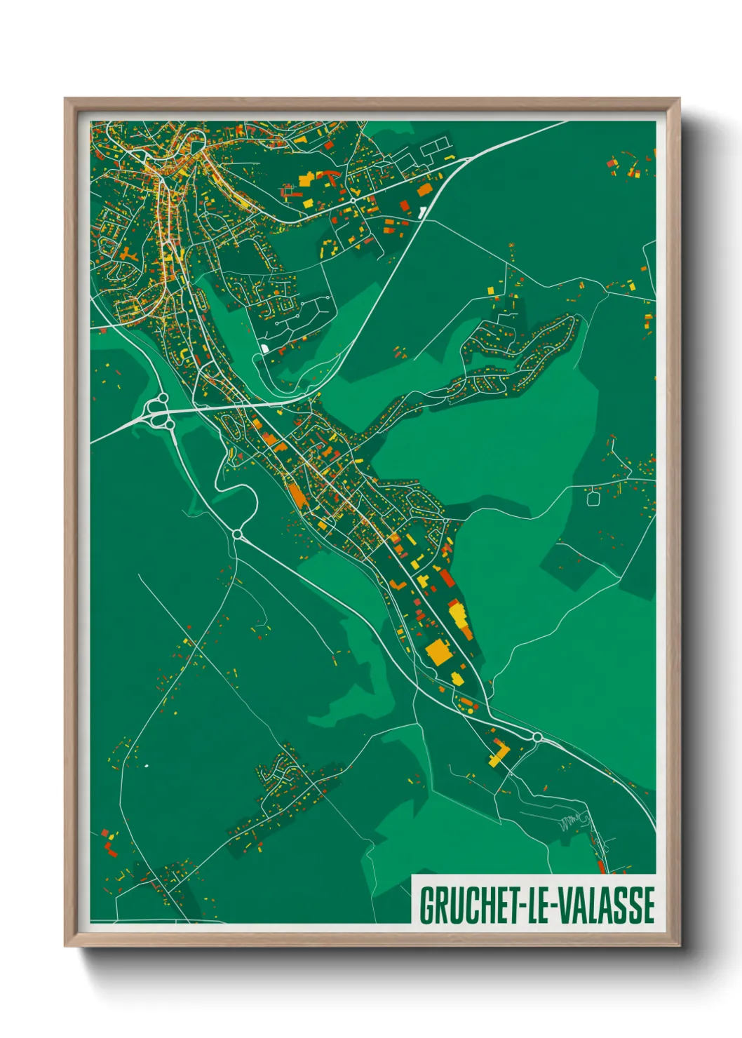 Une affiche de carte sur Gruchet-le-Valasse