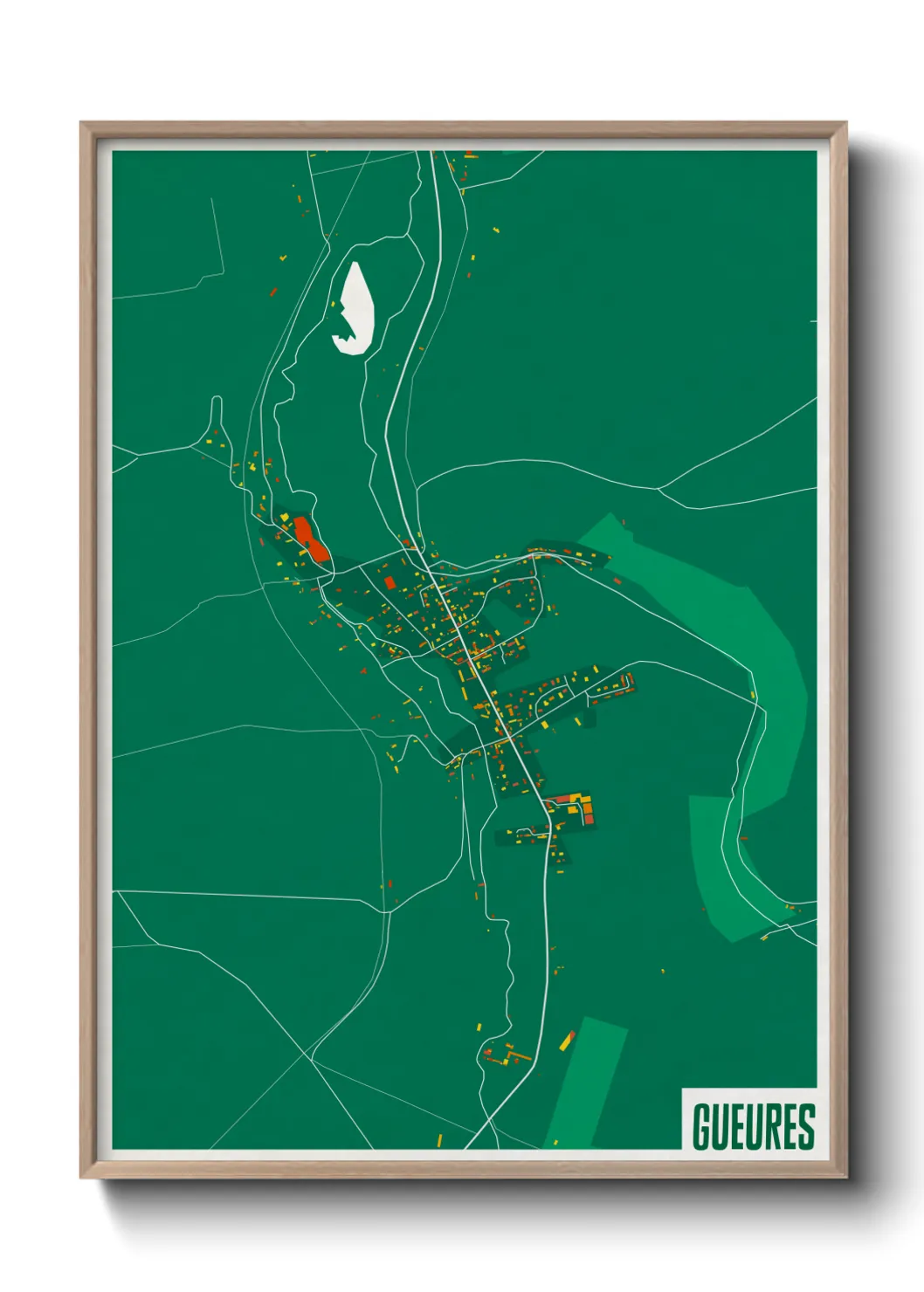 Une affiche de carte sur Gueures