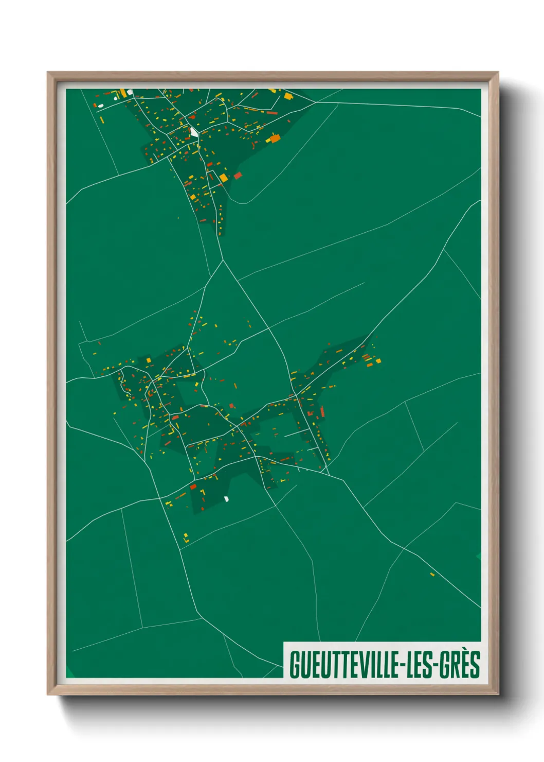Une affiche de carte sur Gueutteville-les-Grès