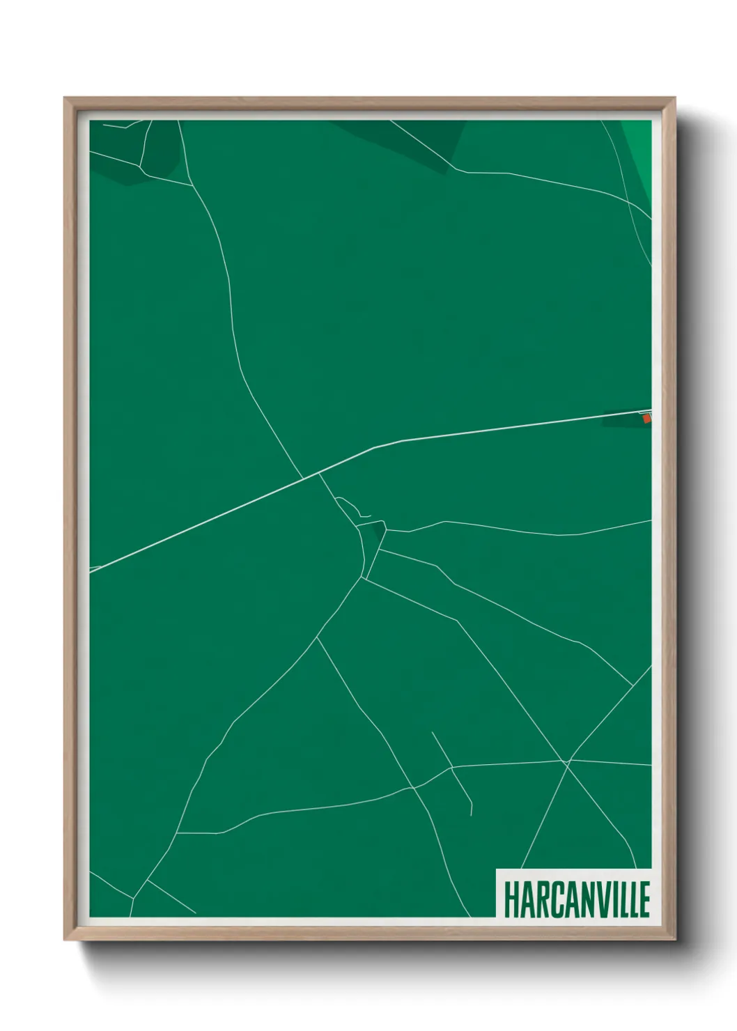 Une affiche de carte sur Harcanville