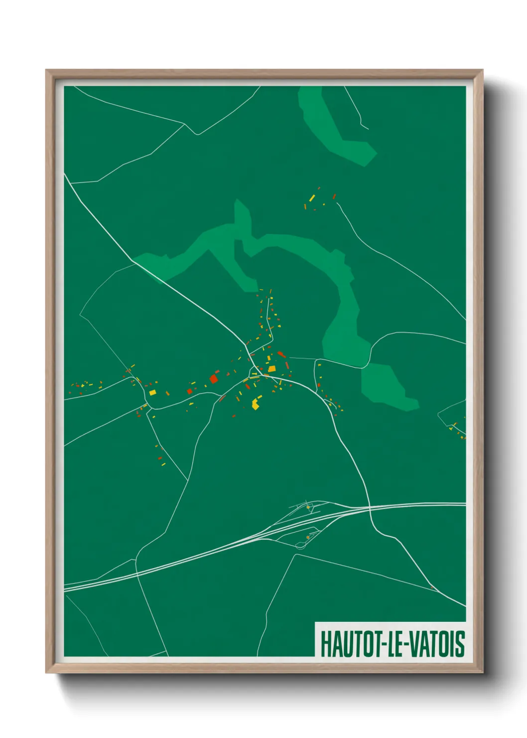 Une affiche de carte sur Hautot-le-Vatois