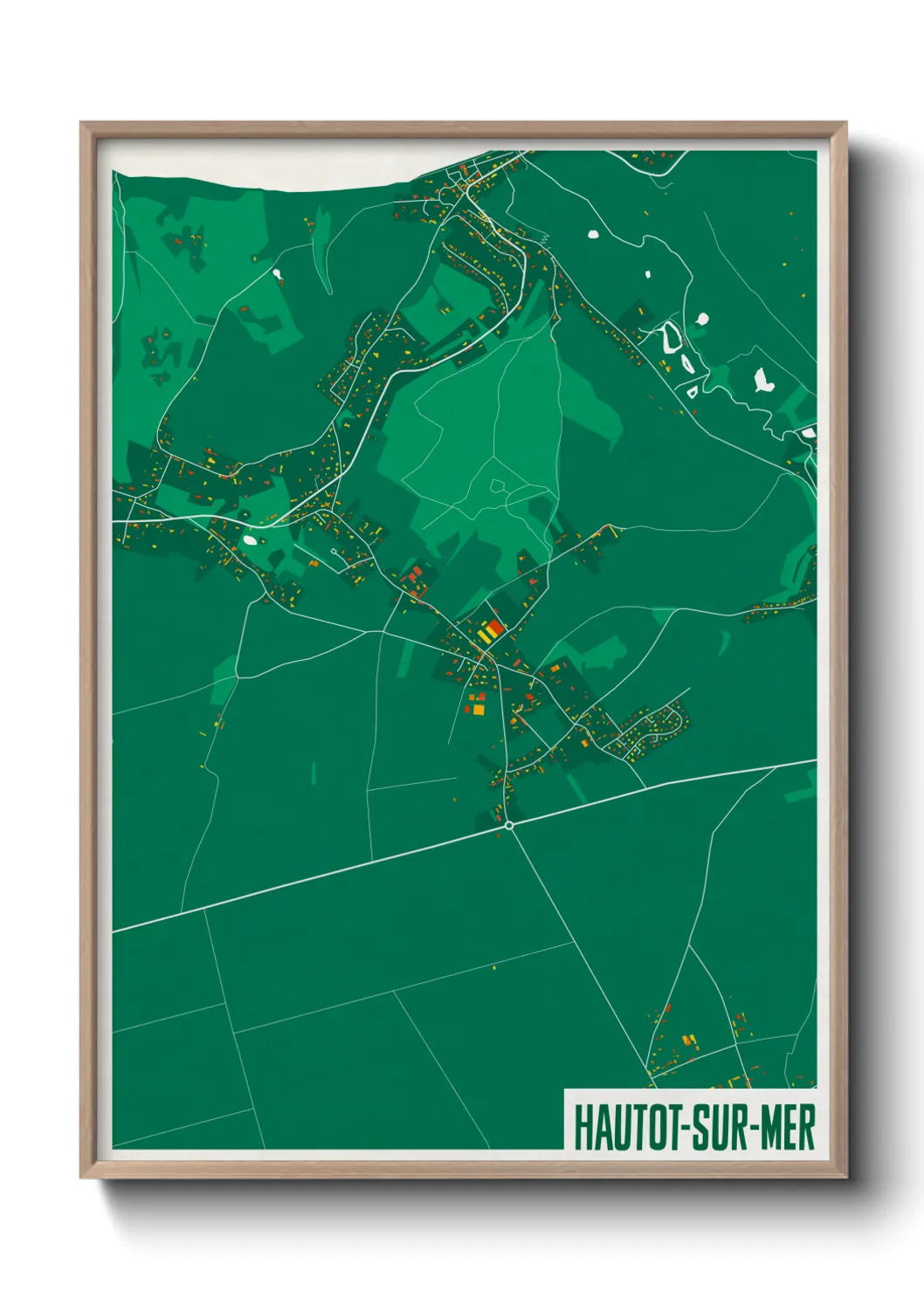 Une affiche de carte sur Hautot-sur-Mer