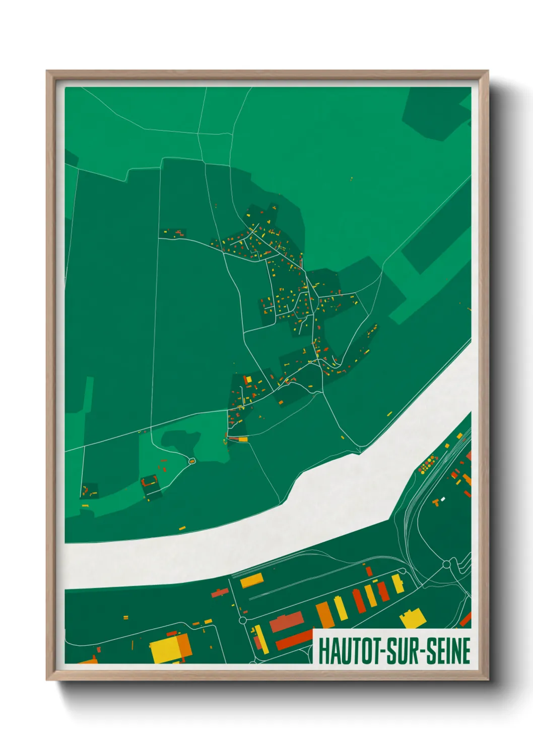 Une affiche de carte sur Hautot-sur-Seine