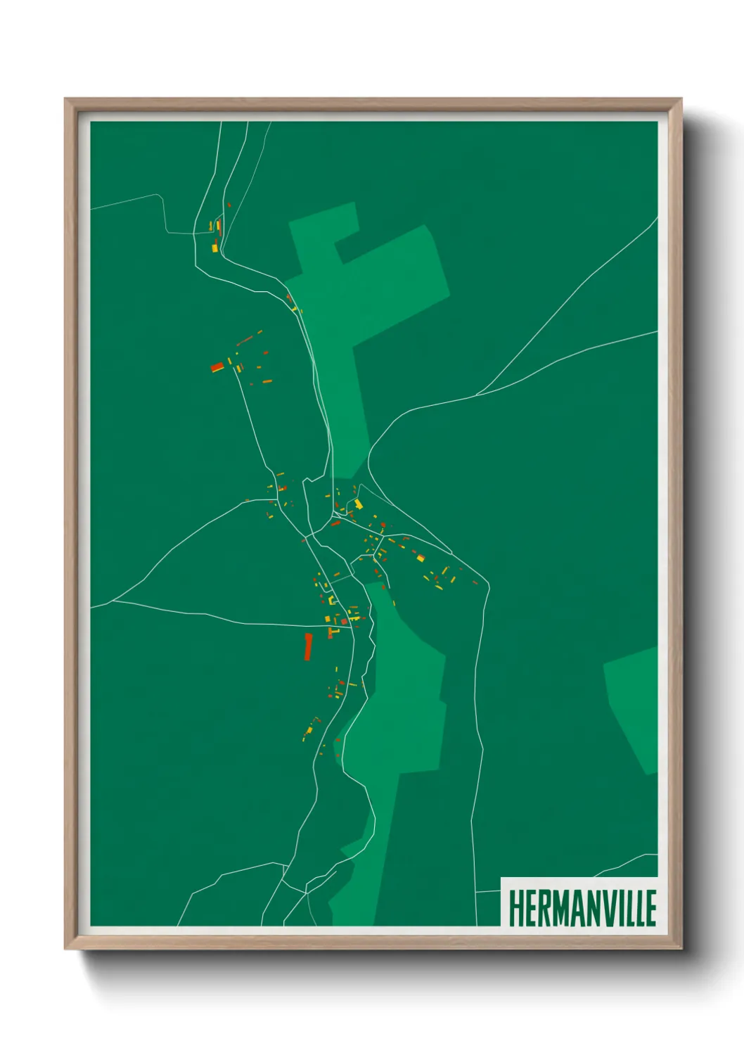 Une affiche de carte sur Hermanville