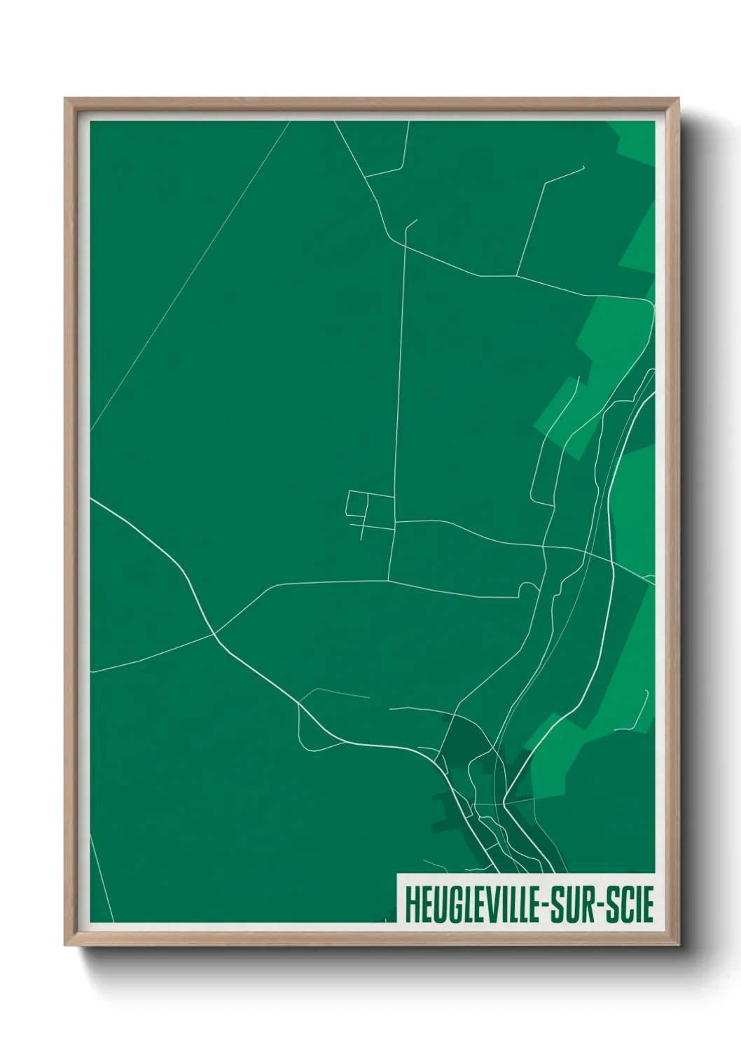 Une affiche de carte sur Heugleville-sur-Scie