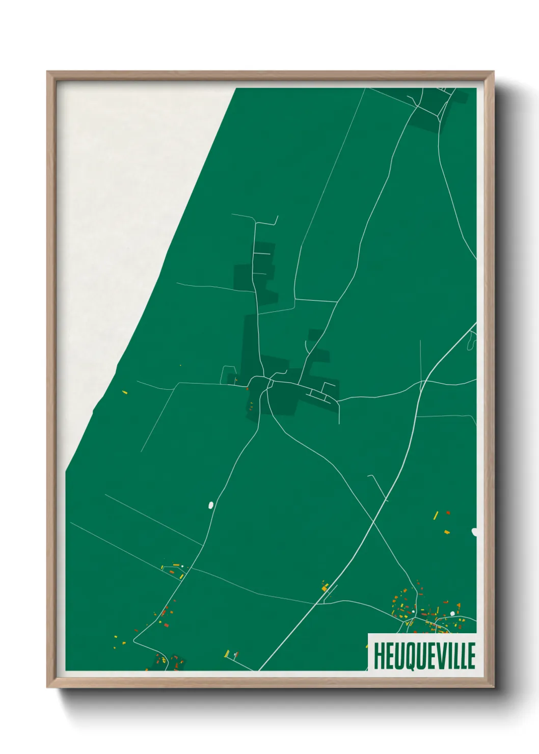 Une affiche de carte sur Heuqueville