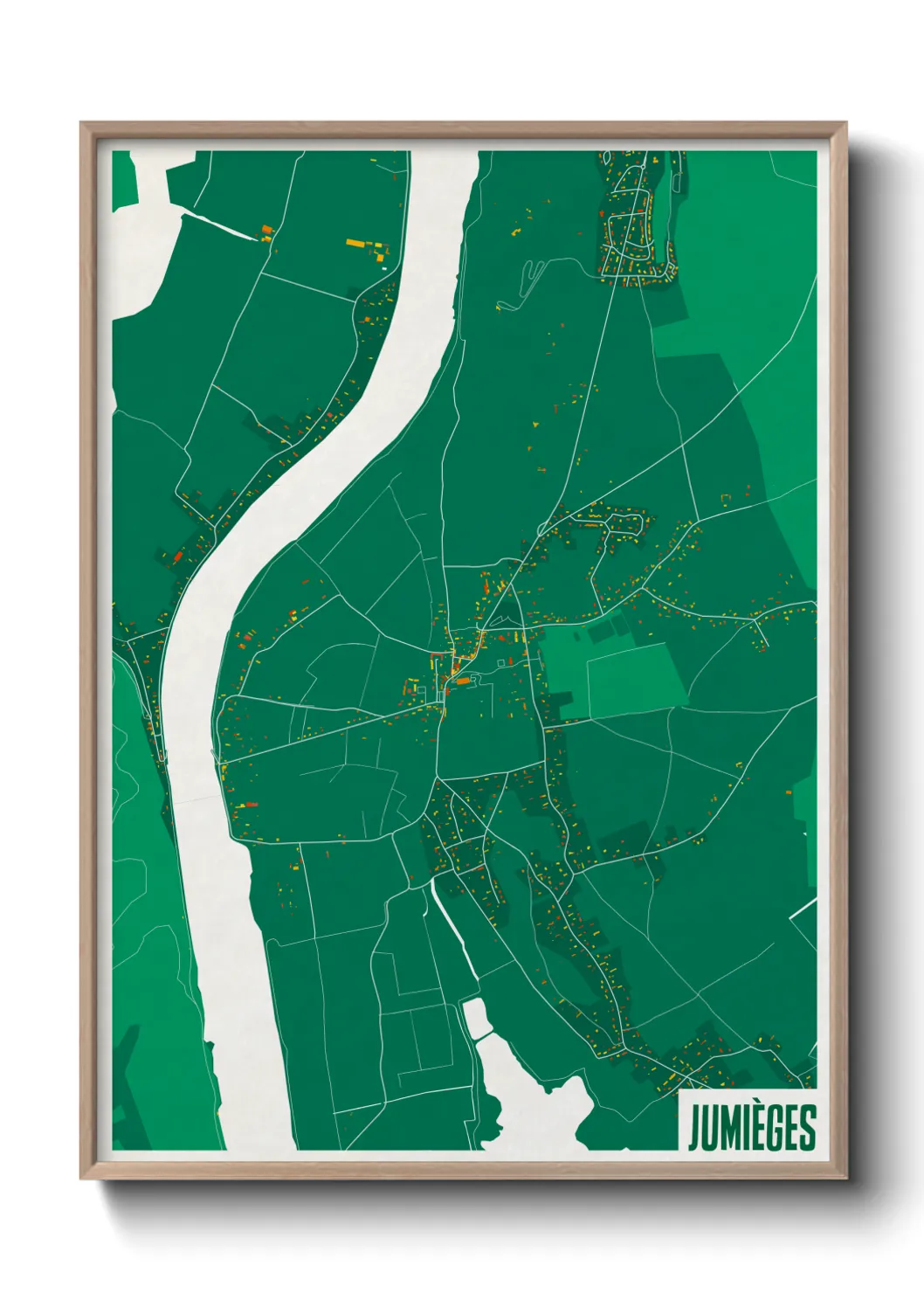 Une affiche de carte sur Jumièges