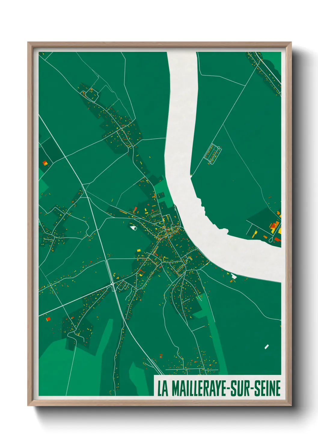 Une affiche de carte sur La Mailleraye-sur-Seine