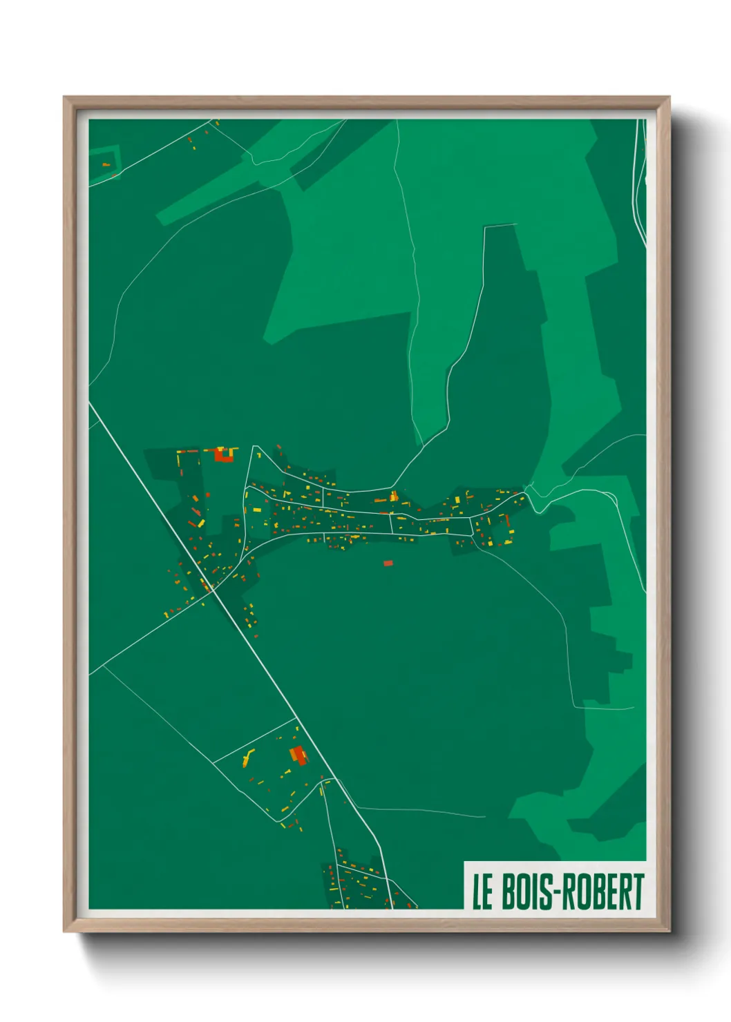 Une affiche de carte sur Le Bois-Robert