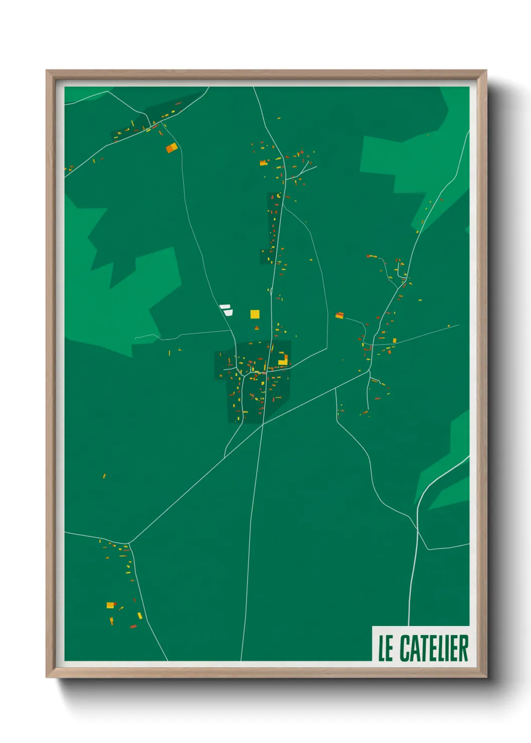 Une affiche de carte sur Le Catelier