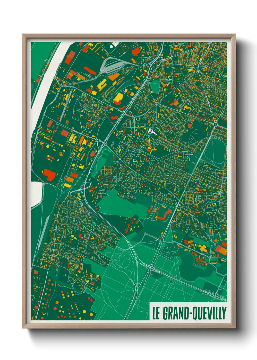 Une affiche de carte sur Le Grand-Quevilly