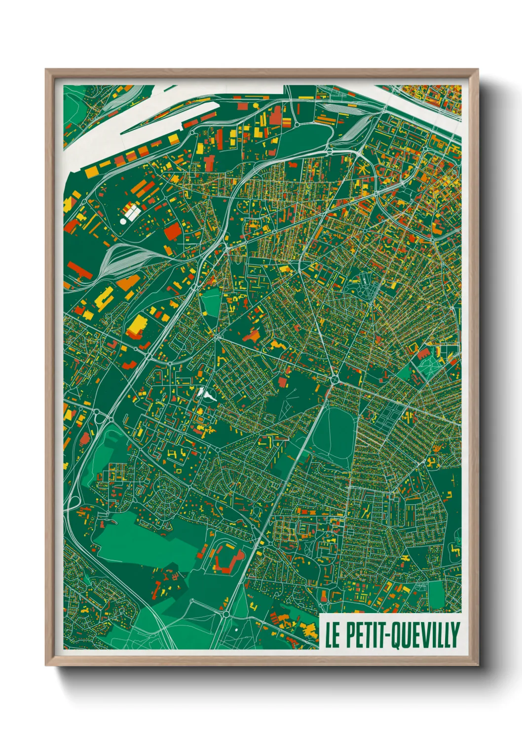 Une affiche de carte sur Le Petit-Quevilly