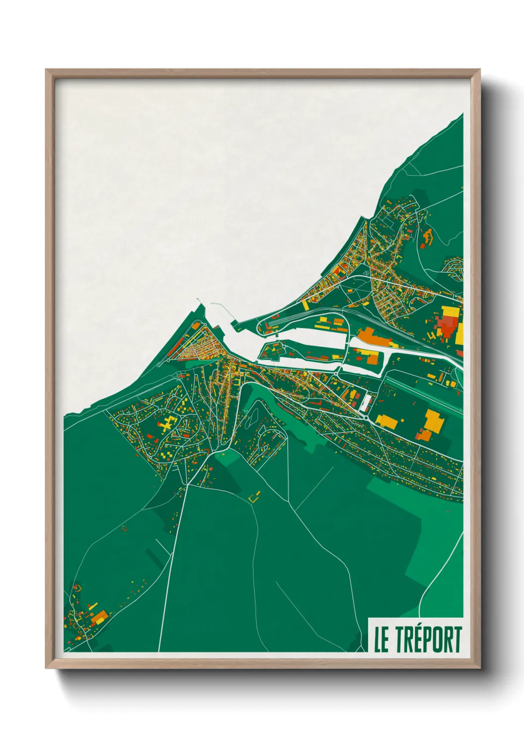 Une affiche de carte sur Le Tréport