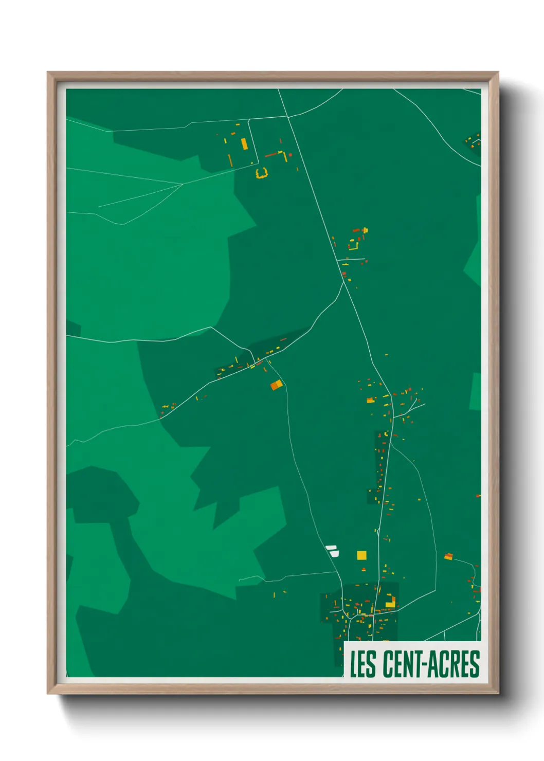 Une affiche de carte sur Les Cent-Acres