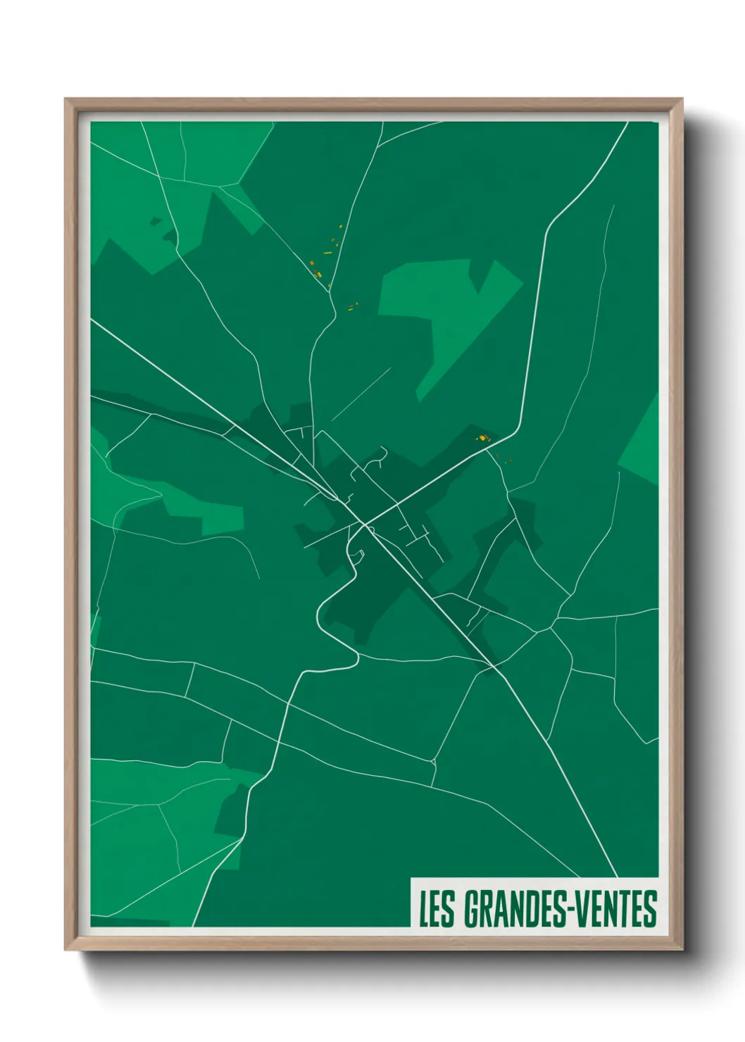 Une affiche de carte sur Les Grandes-Ventes