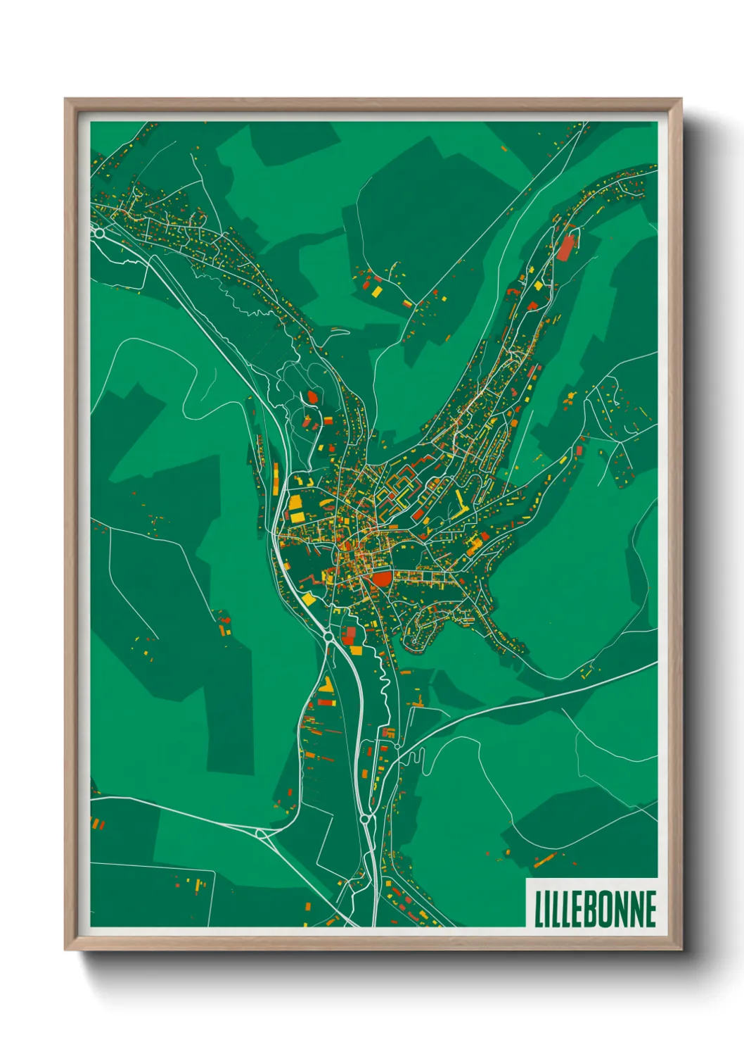 Une affiche de carte sur Lillebonne