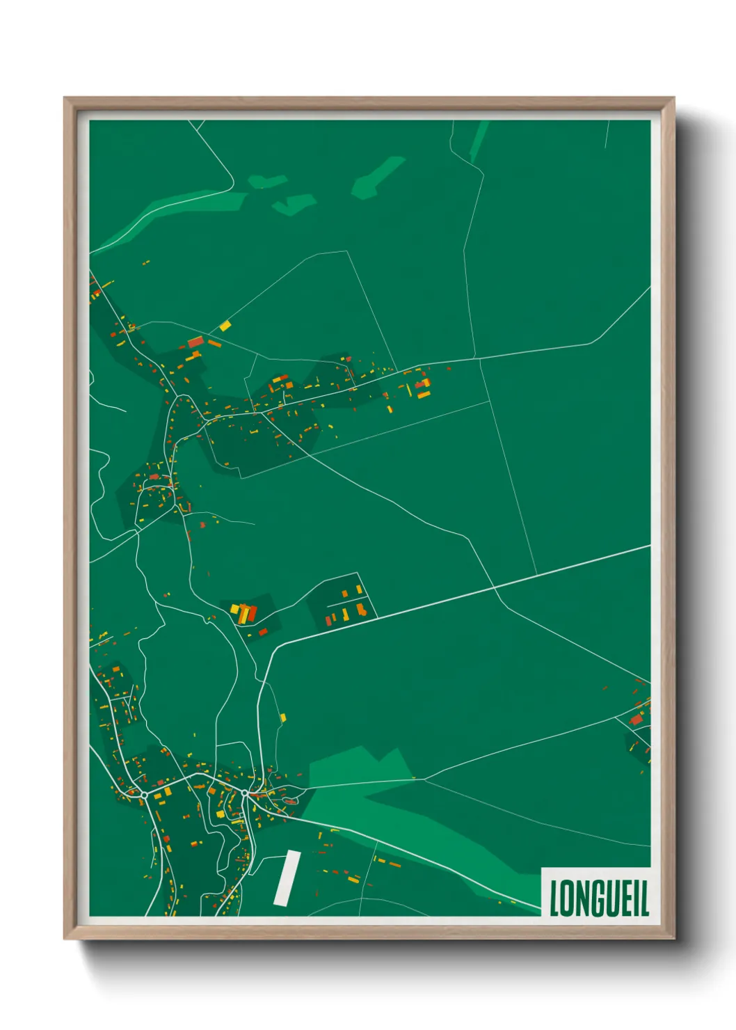 Une affiche de carte sur Longueil