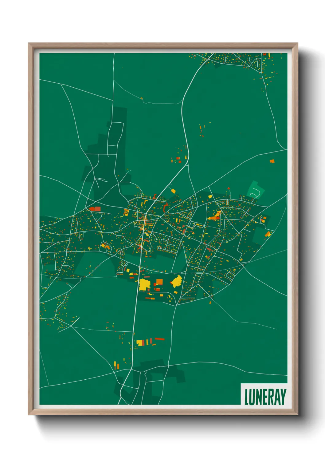 Une affiche de carte sur Luneray