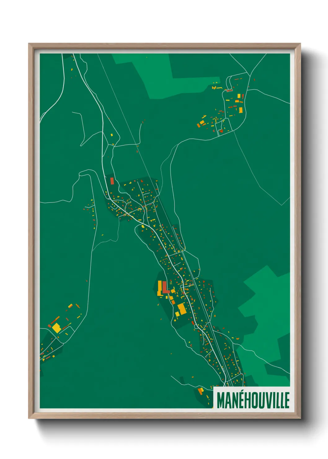 Une affiche de carte sur Manéhouville