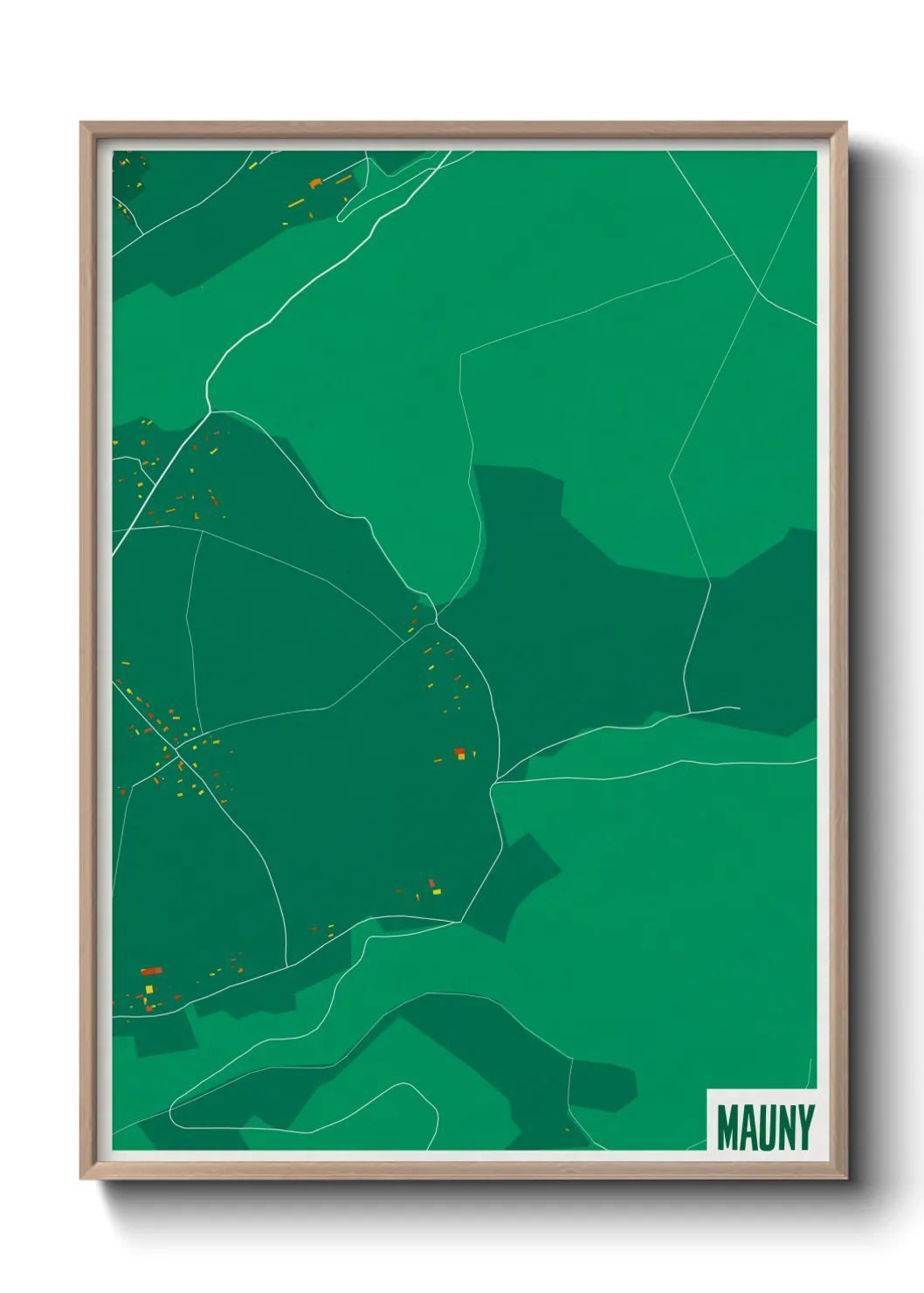 Une affiche de carte sur Mauny