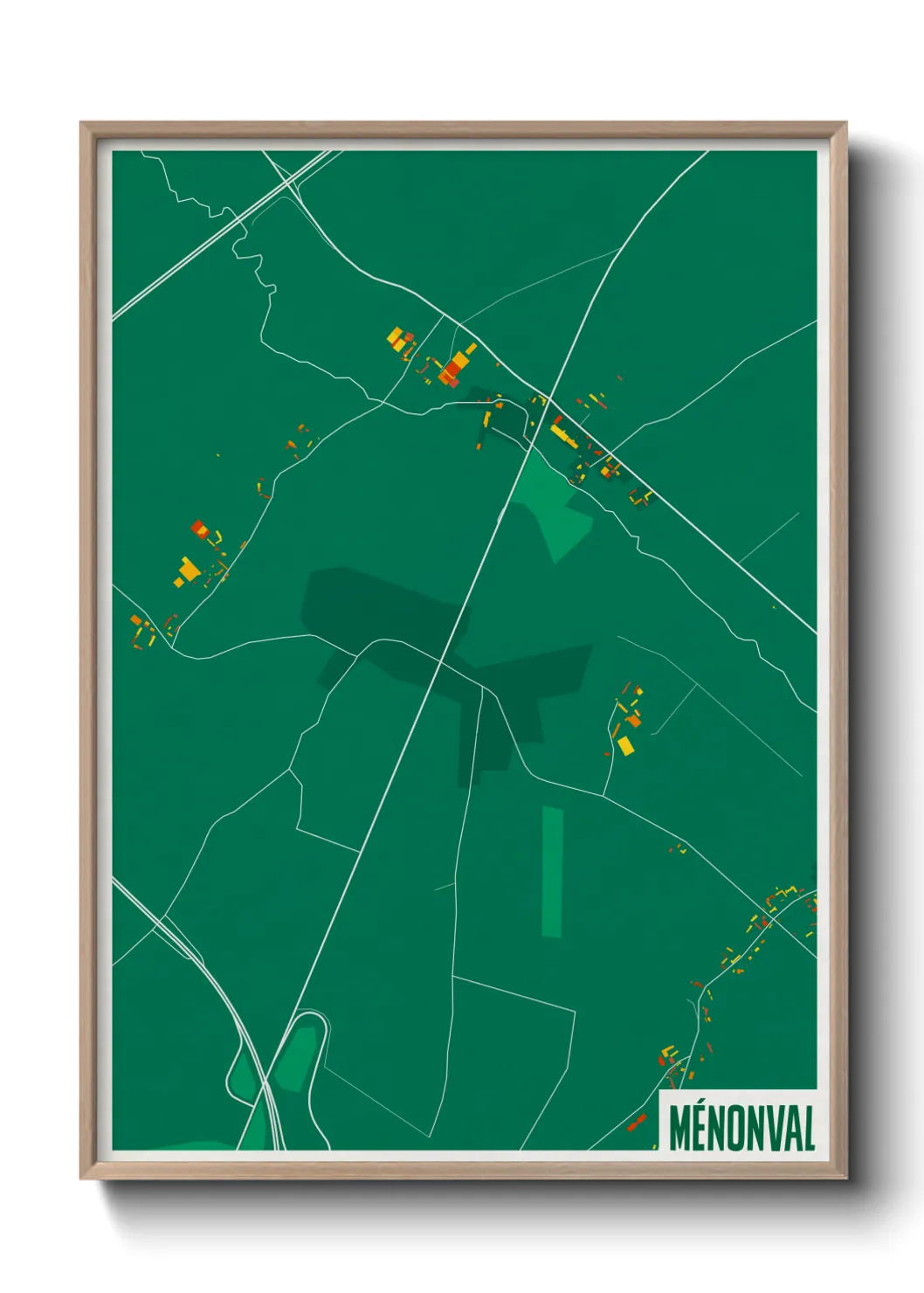 Une affiche de carte sur Ménonval