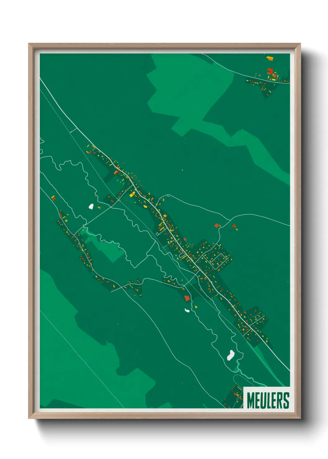 Une affiche de carte sur Meulers