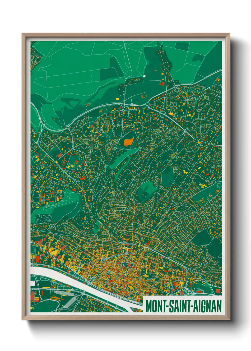 Une affiche de carte sur Mont-Saint-Aignan