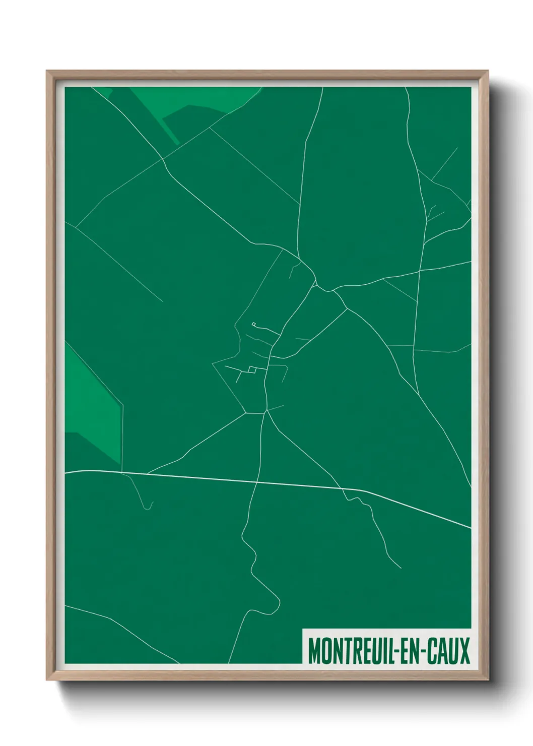 Une affiche de carte sur Montreuil-en-Caux