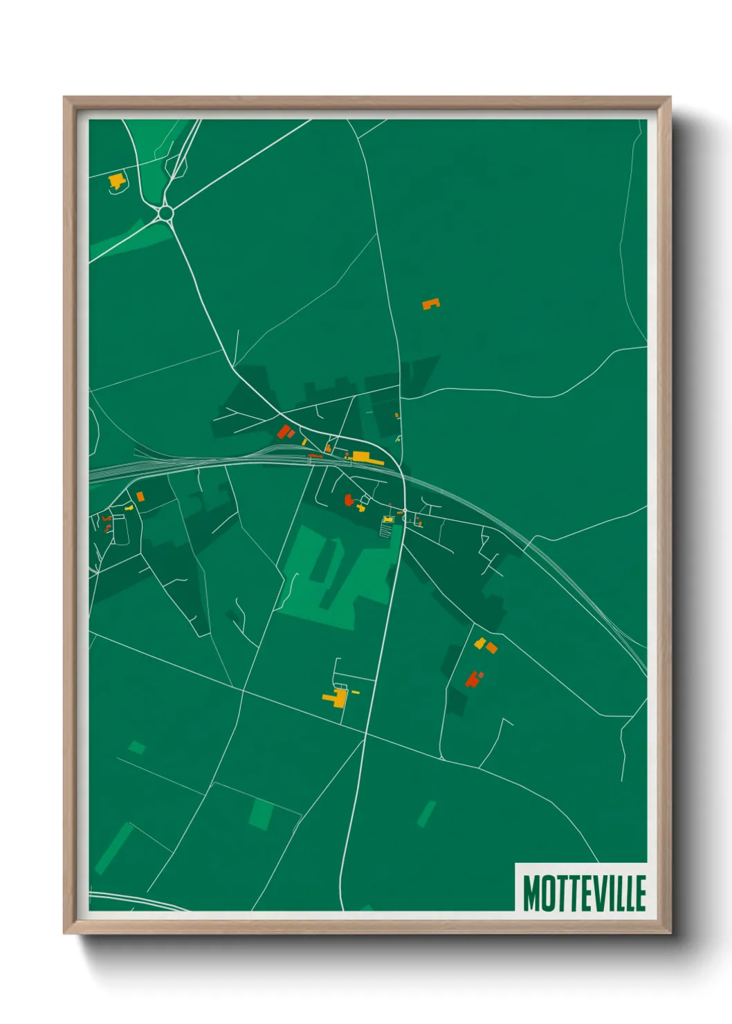 Une affiche de carte sur Motteville