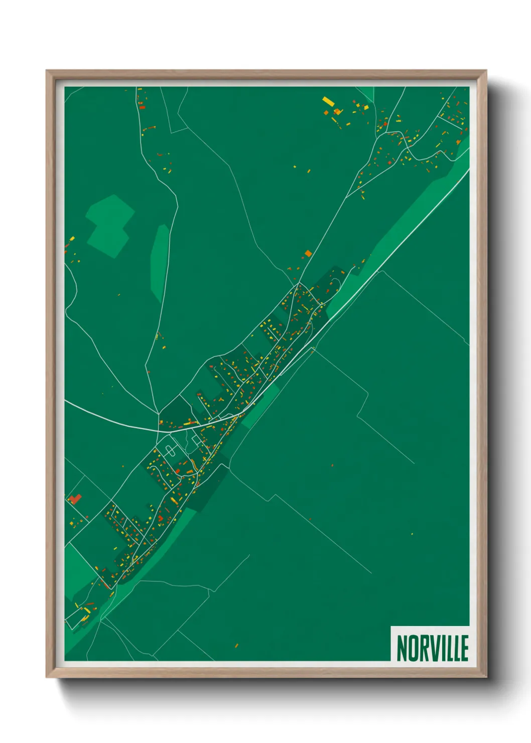 Une affiche de carte sur Norville