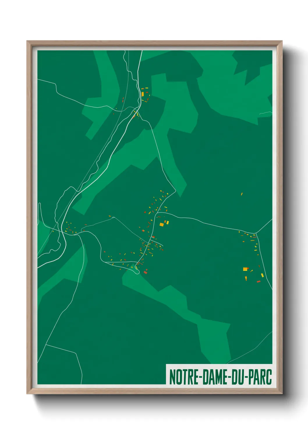 Une affiche de carte sur Notre-Dame-du-Parc